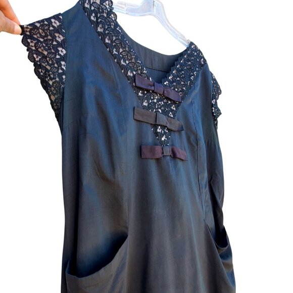 Handmade Dresses & Skirts - Vintage 1930s Black Cotton Mourning Housedress Plus Size 2X Great Depression